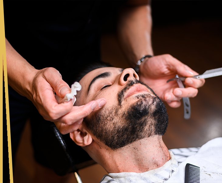Beard styling and straight-razor shave at Page 3 Salon
