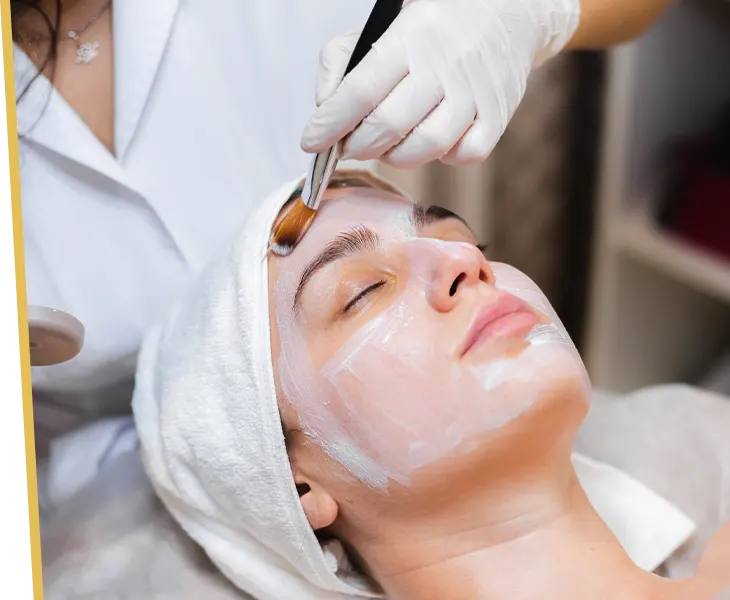 Facial treatment being performed at Page 3 Salon