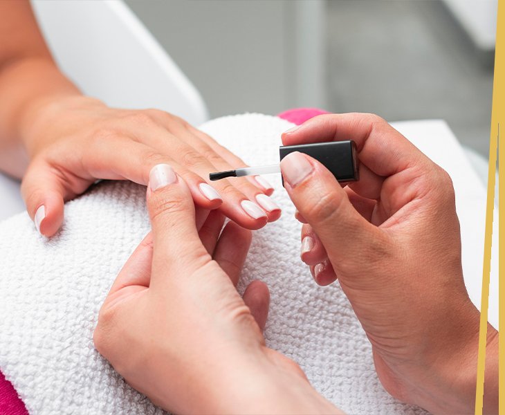 Gel polish manicure application at Page 3 Salon