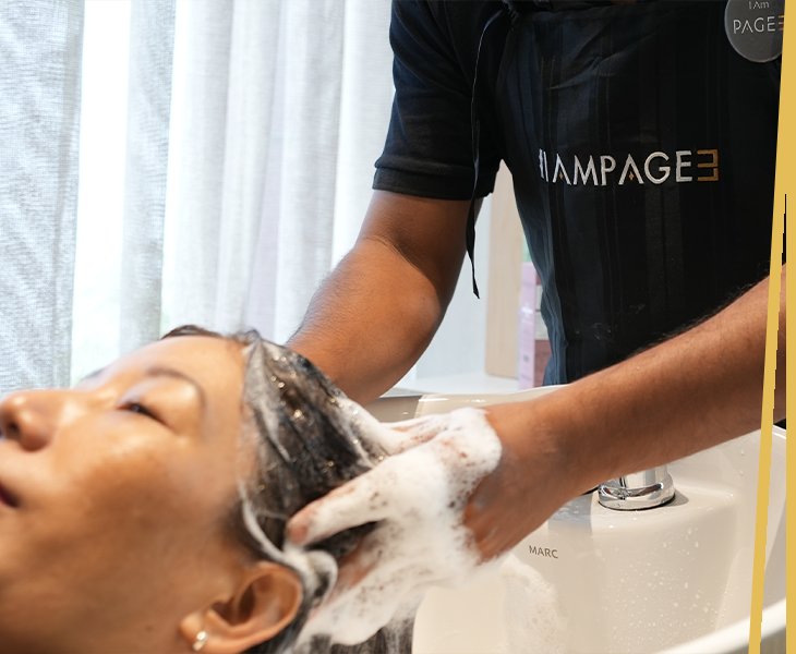 Relaxing hair wash and scalp treatment at Page 3 Salon