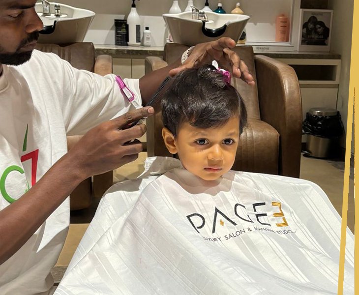 Kids haircut at Page 3 Salon